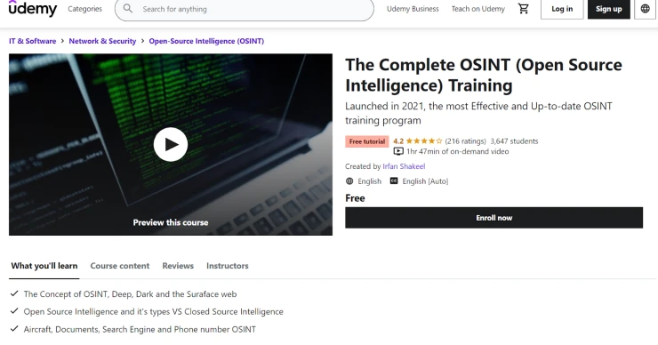 Free Course: Open-Source Intelligence (OSINT) in 5 Hours - Full Course -  Learn OSINT! from Cyber Mentor